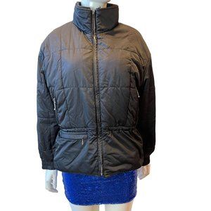 Eddie Bauer Women's Down Insulated Puffy Jacket Full Zip Up Black Size X Small